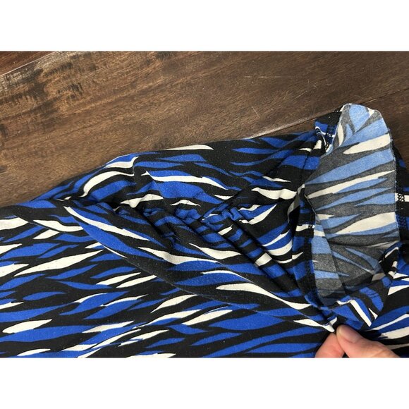 Worthington Long Sleeve Blouse Blue White Plus Sz 2X Abstract Print Stretch - Picture 8 of 11